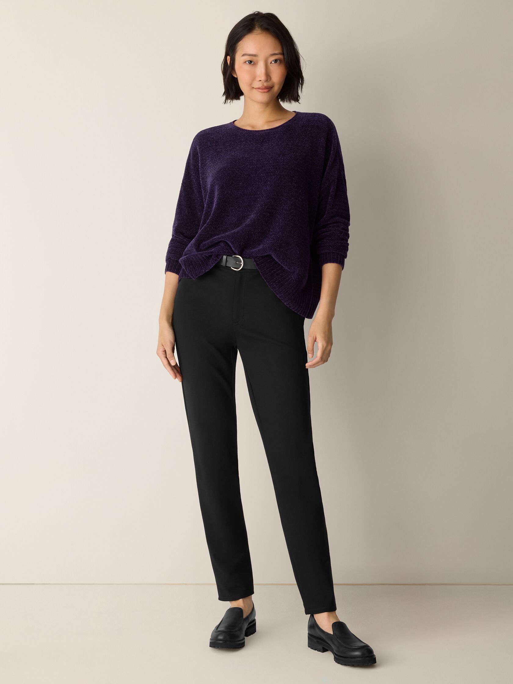 Chenille Blend Crew Neck Top