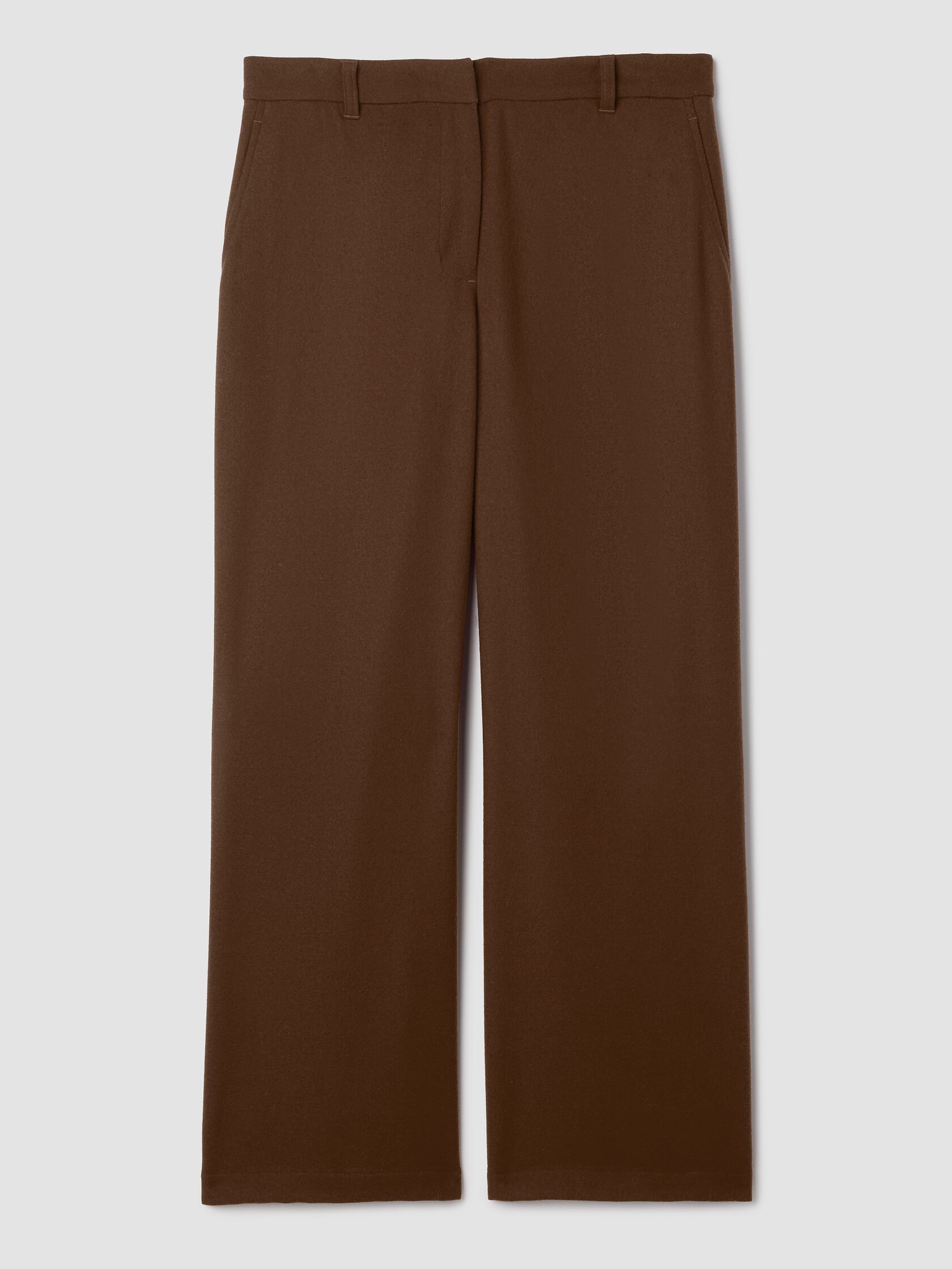 Stretch Wool Crepe Wide-Leg Trouser