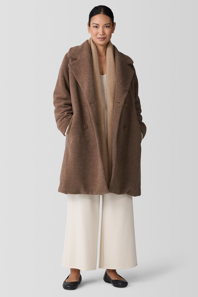 Cozy Recycled Wool Boucle Notch Collar Coat Cozy Recycled Wool Boucle Notch Collar Coat