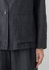 Washed Organic Linen Délavé High Collar Jacket