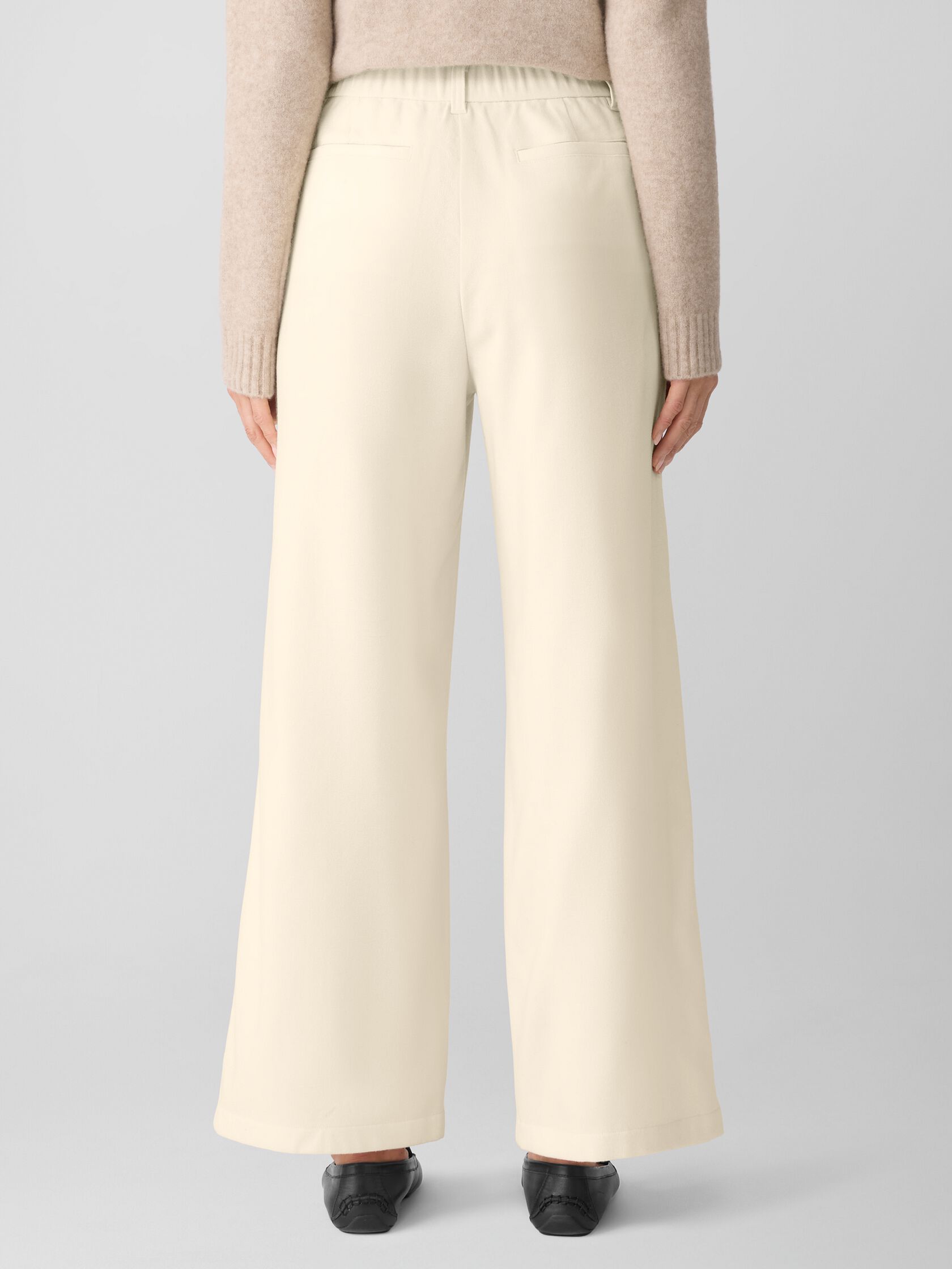 Stretch Wool Crepe Wide-Leg Trouser