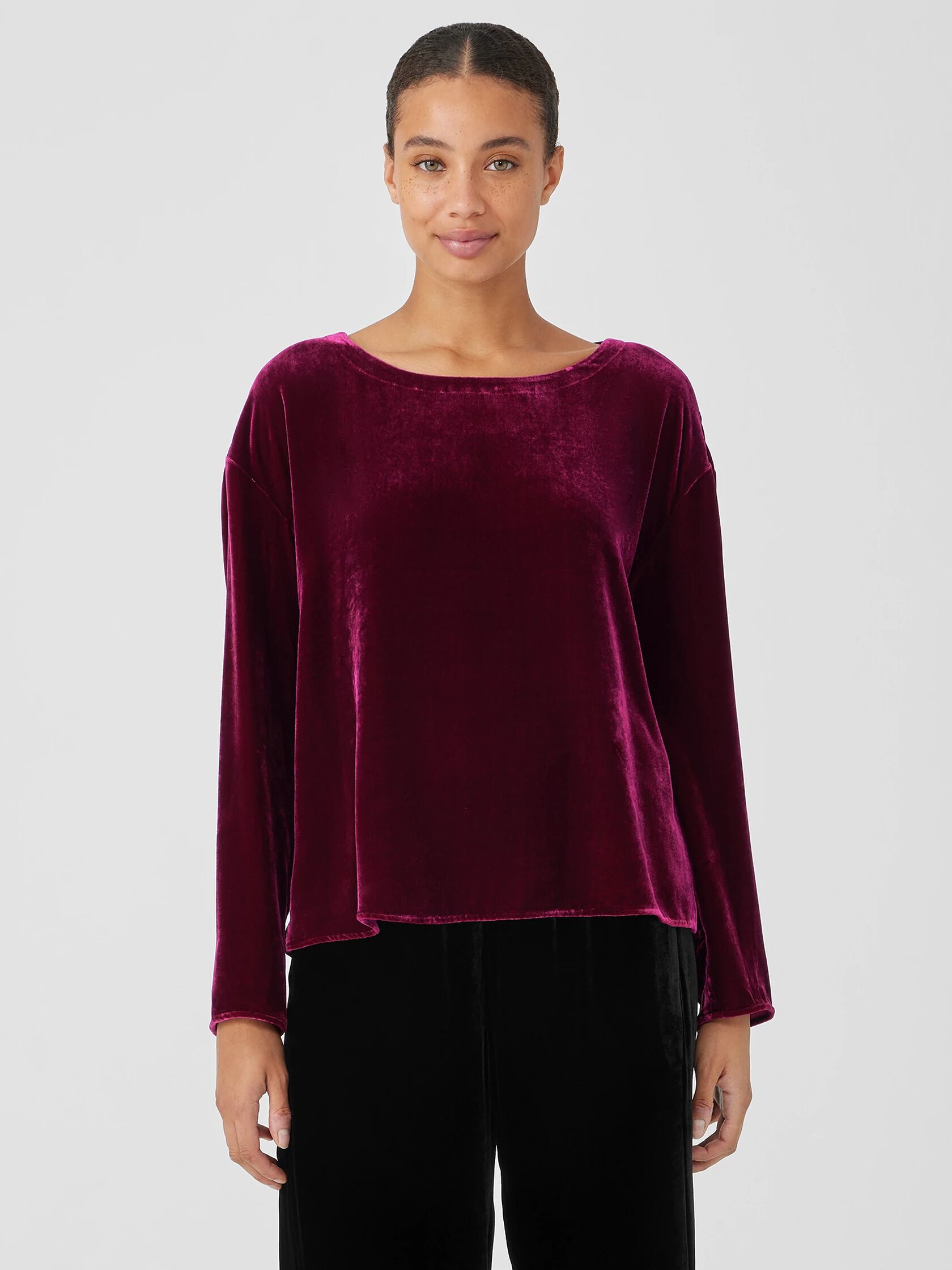 Velvet Ballet Neck Box-Top