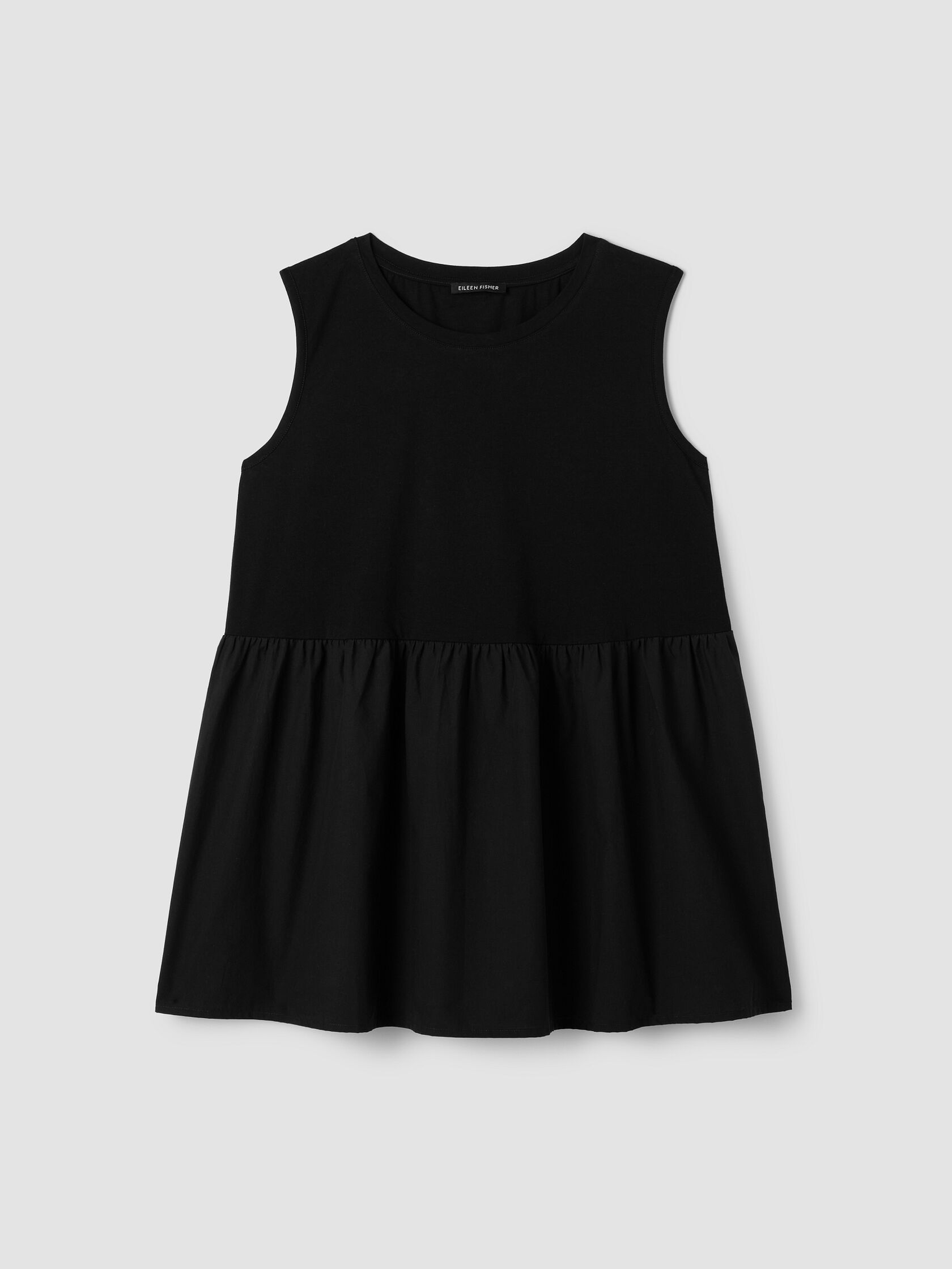 Organic Cotton Poplin Round Neck Long Top