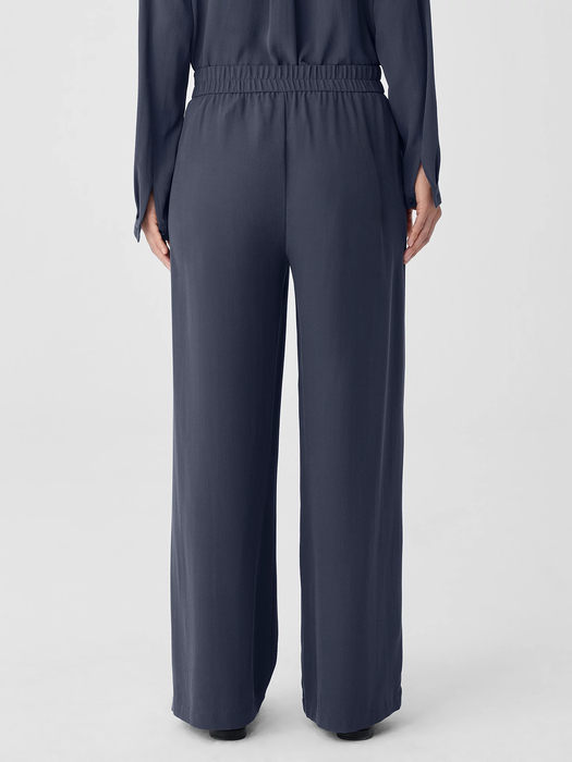 Silk Georgette Crepe Pintuck Pant