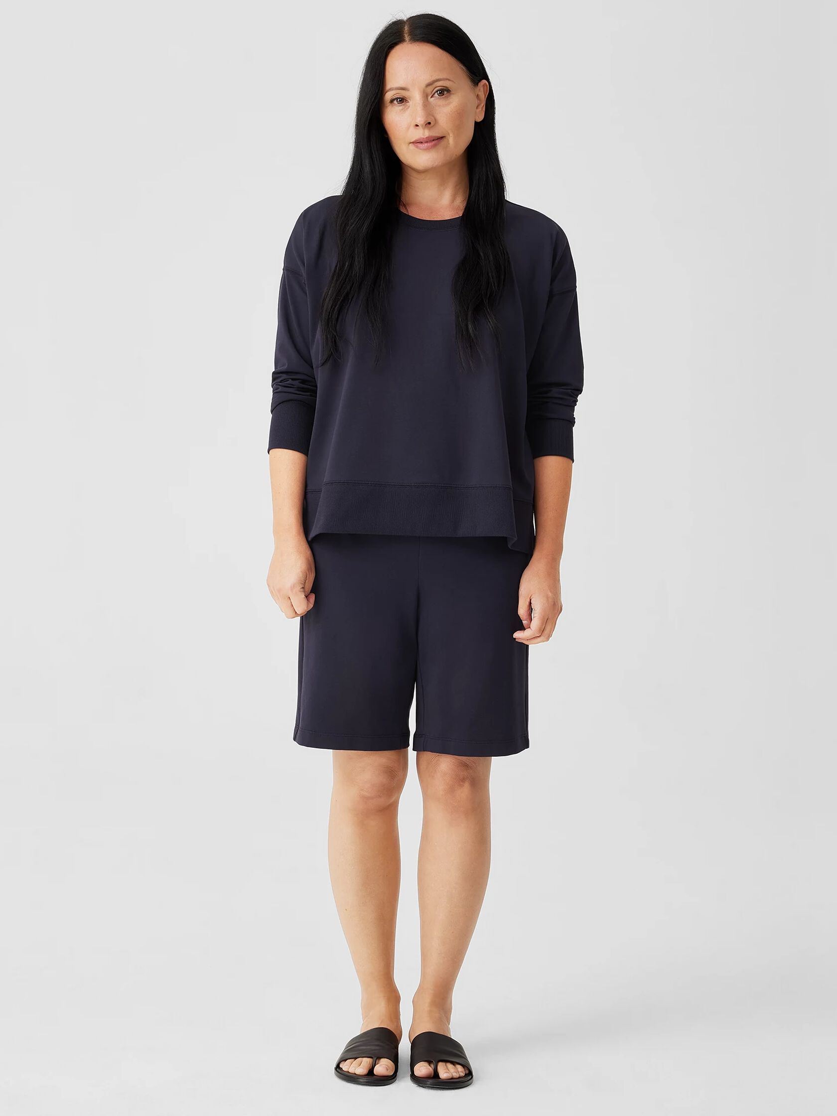 Organic Pima Cotton Stretch Jersey Shorts EILEEN FISHER