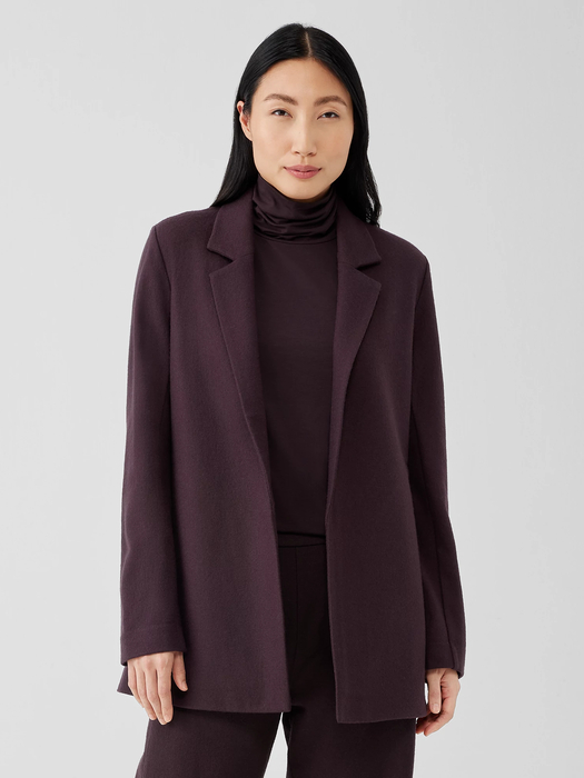 Boiled Wool Jersey Long Blazer