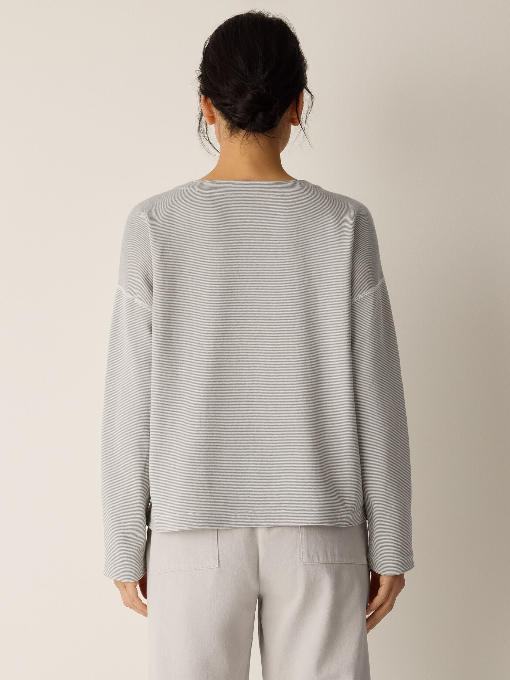 Doubleknit Organic Cotton Stripe Reversible Top