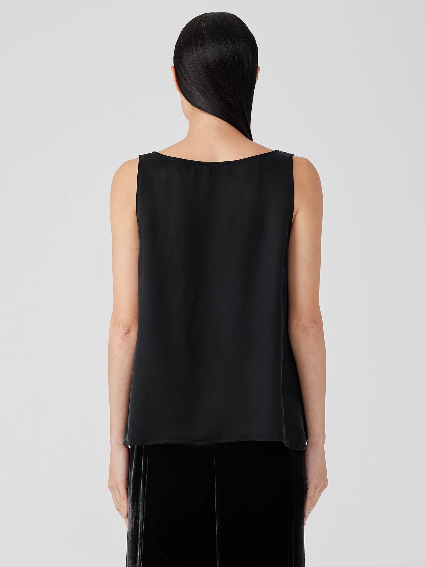 Sandwashed Cupro V-Neck Tank