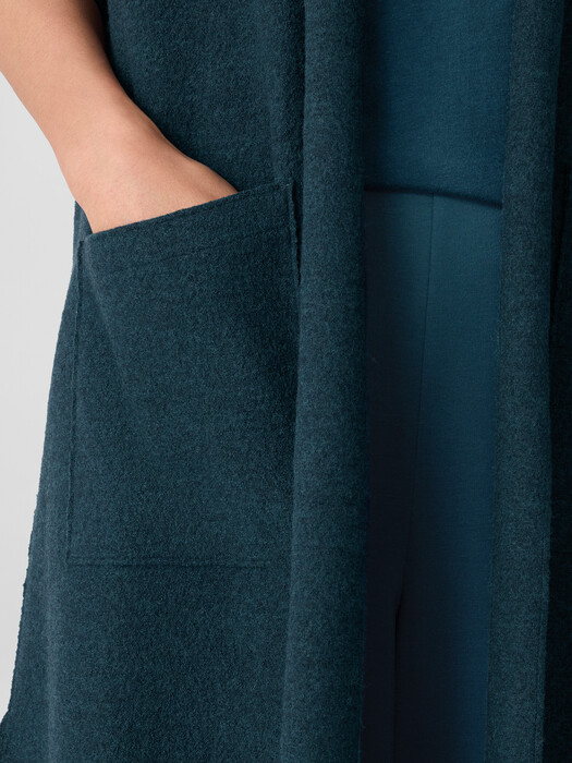 Lightweight Boiled Wool Shawl Collar Vest in Regenerative Wool