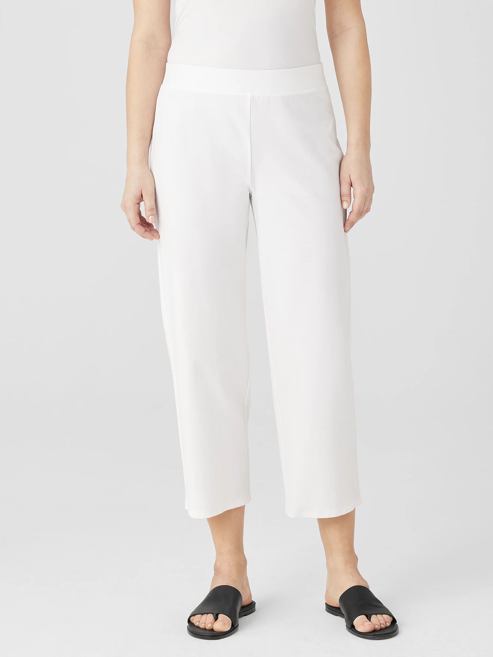 Washable Stretch Crepe Straight Pant with Yoke