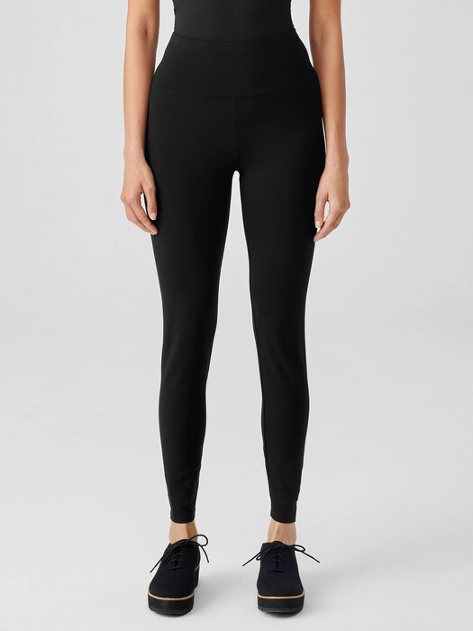 Stretch Jersey Knit High-Waisted Leggings