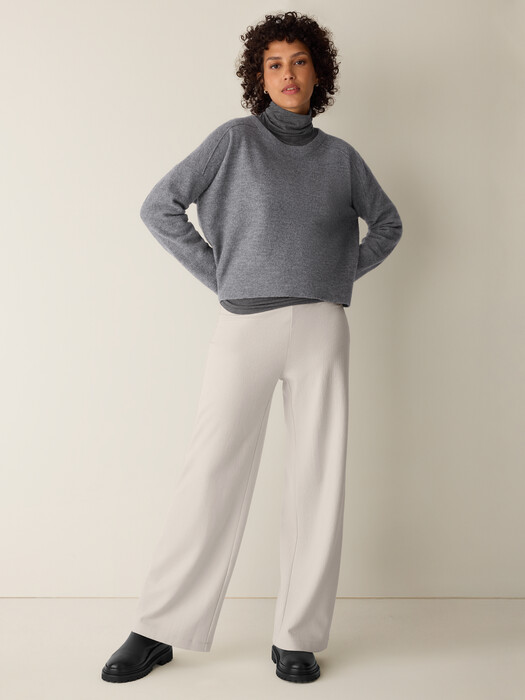 Felted Wool Jersey Wide-Leg Pant in Regenerative Wool