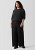 Felted Wool Jersey Wide-Leg Long Pant in Regenerative Wool
