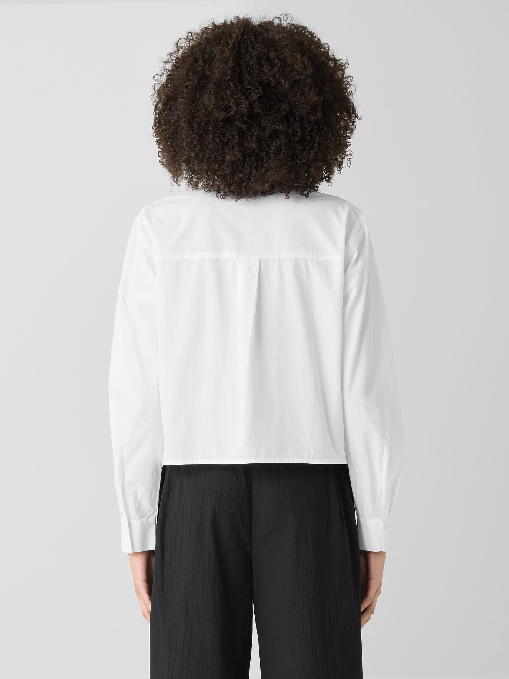 Washed Organic Cotton Poplin Classic Collar Short Shirt