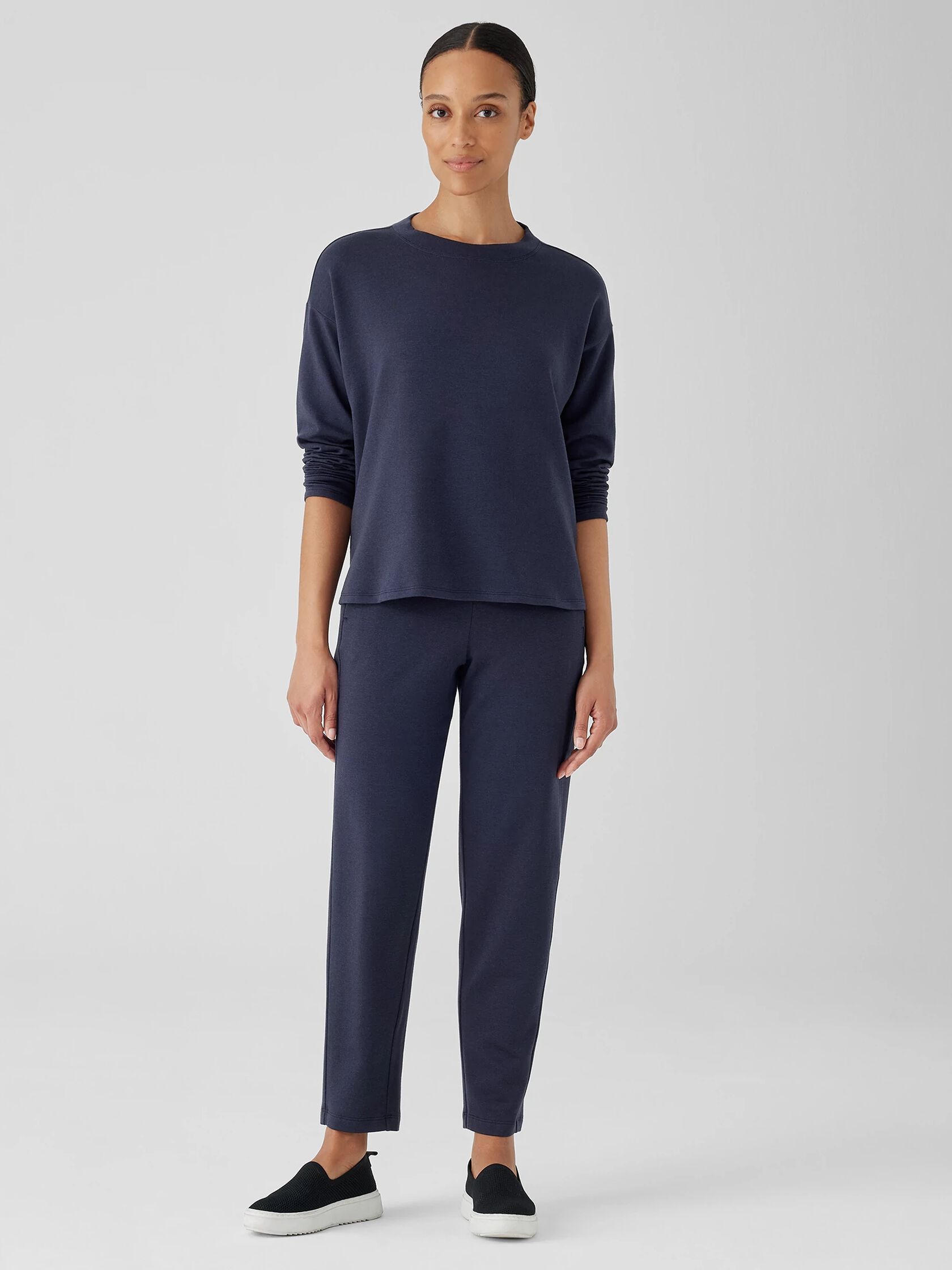 Cozy Brushed Terry Hug Crew Neck Top
