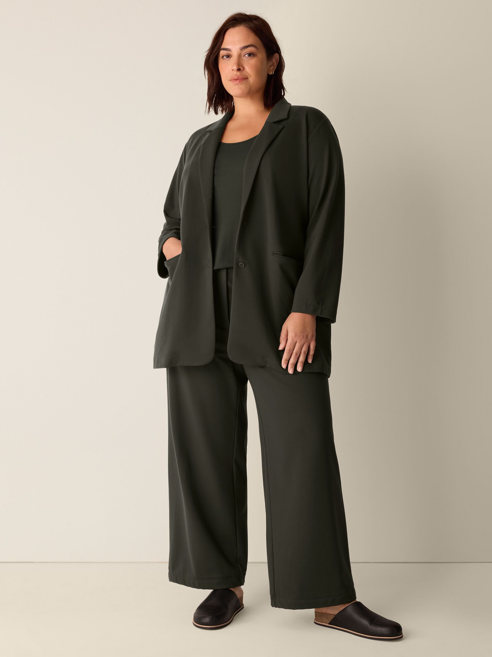 Washable Flex Ponte Long Blazer