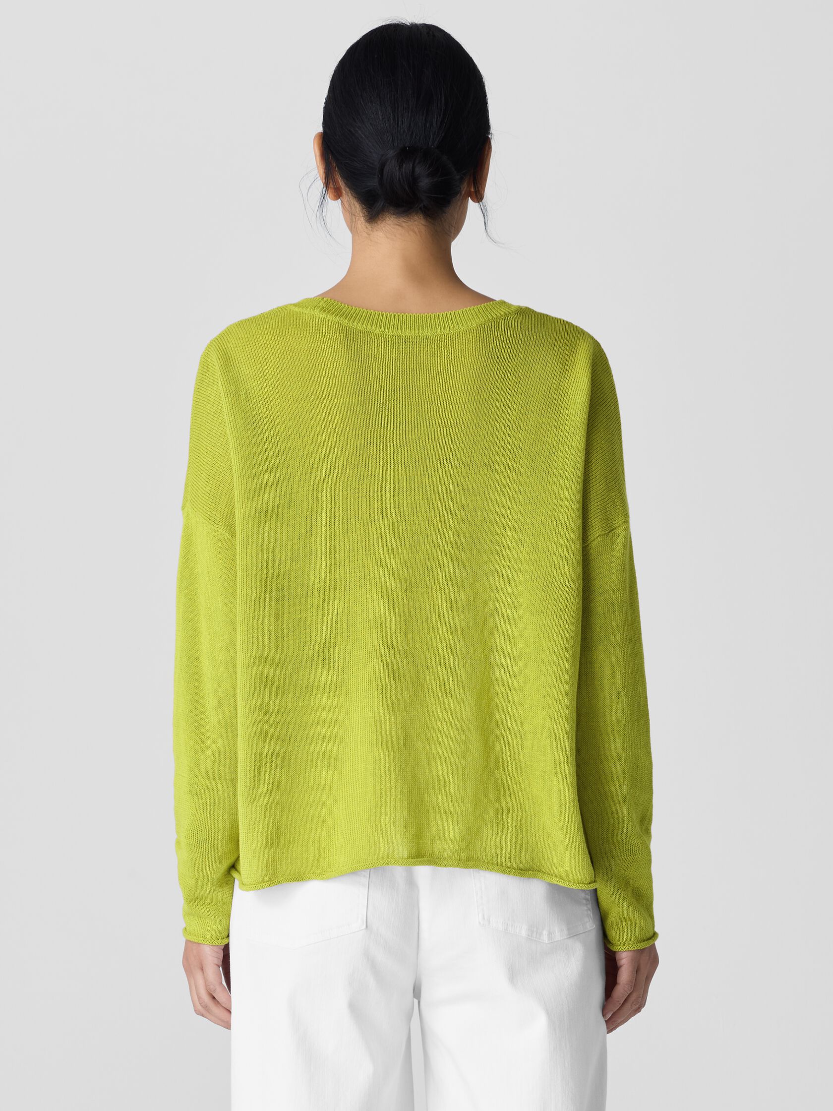 Organic Linen Cotton Cord Crew Neck Top