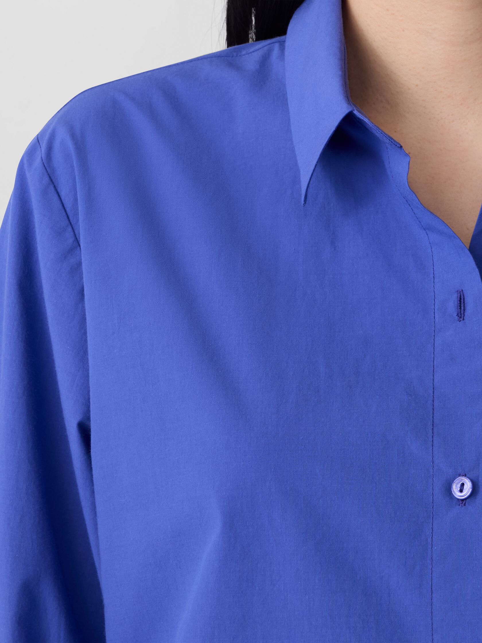 Washed Organic Cotton Poplin Classic Collar Short Shirt