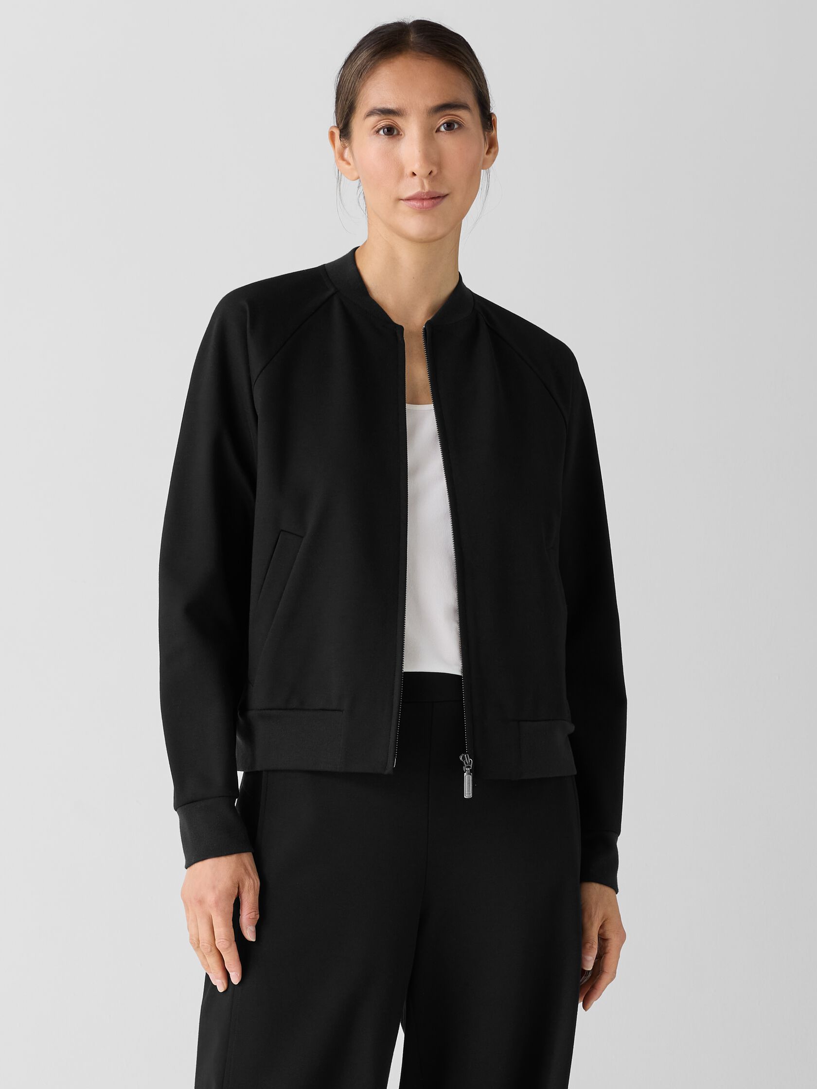 Washable Flex Ponte Flight Jacket