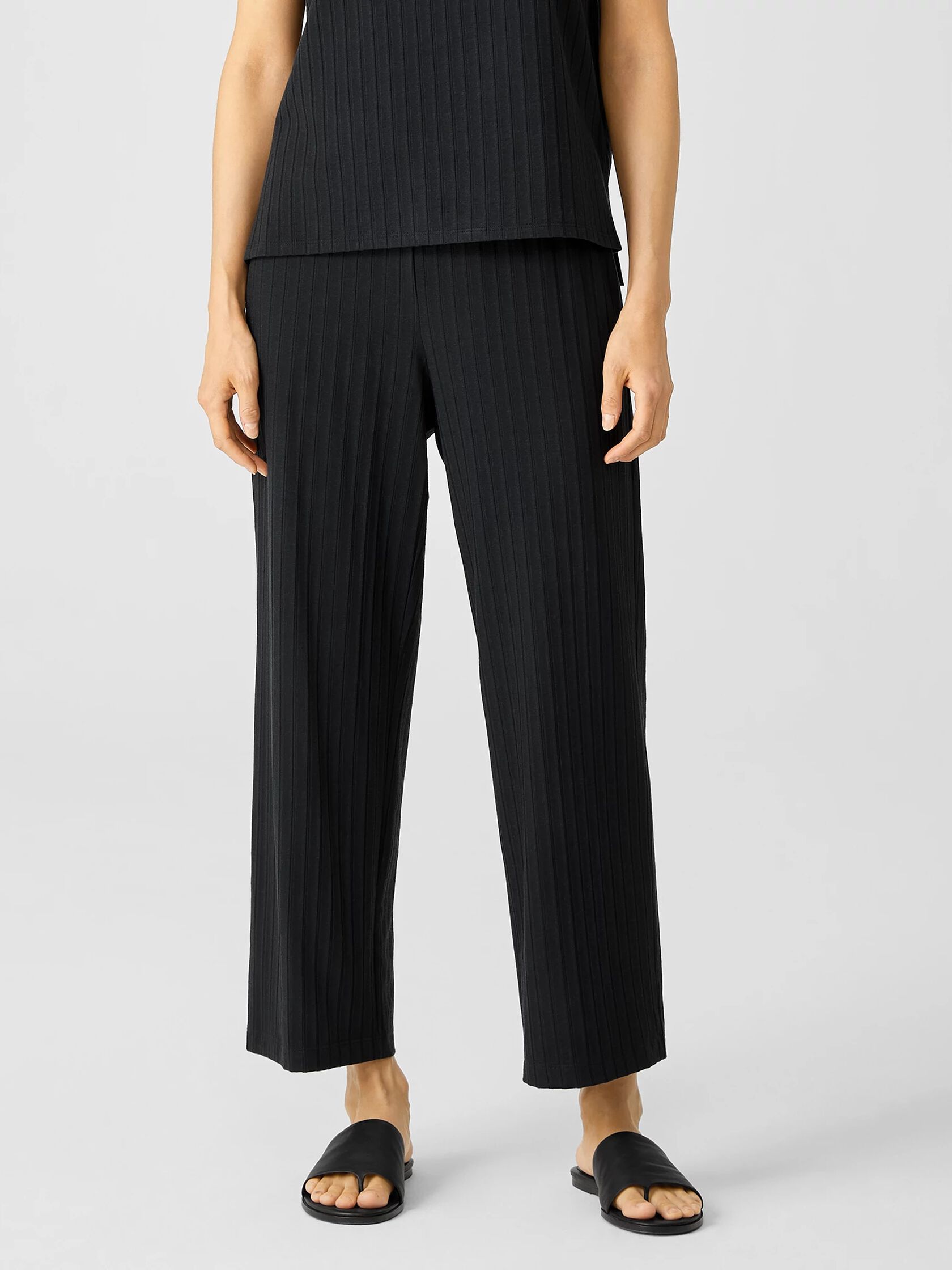 Washable Stretch Rib Straight Pant
