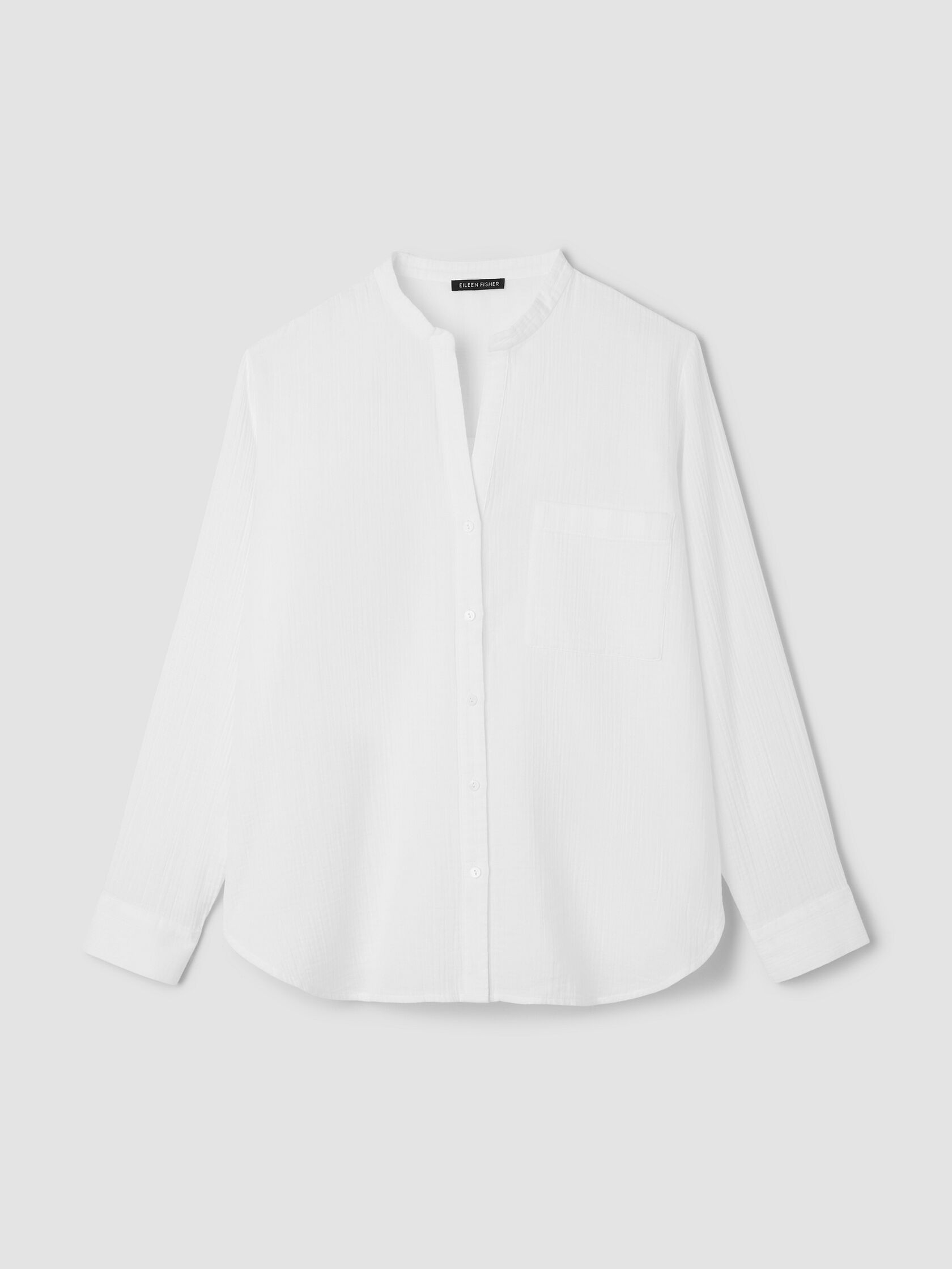 Organic Cotton Ripple Band Collar Shirt