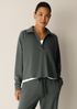Cozy Brushed Terry Hug Split Neck Top