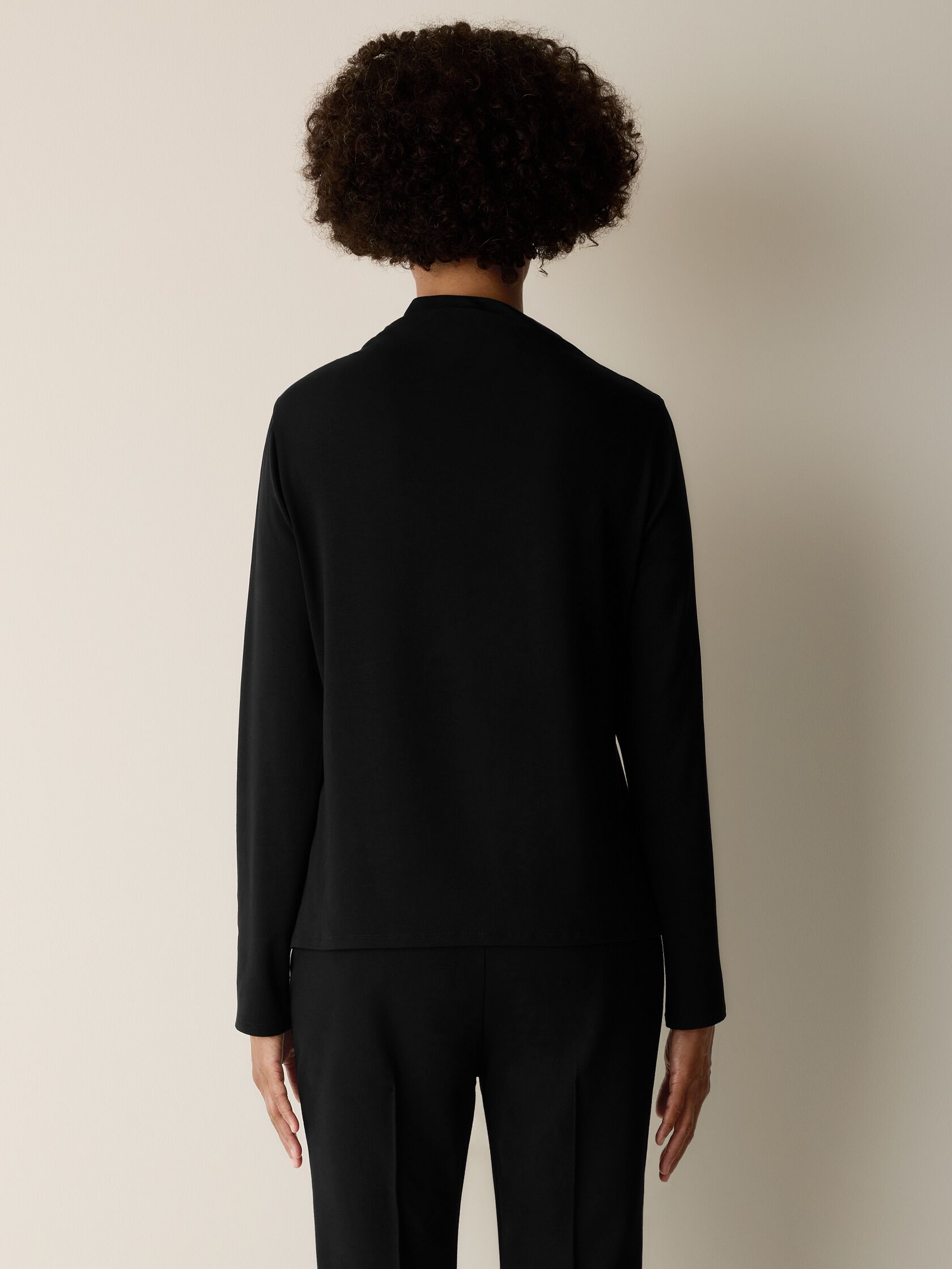 Stretch Jersey Knit Drape Neck Top