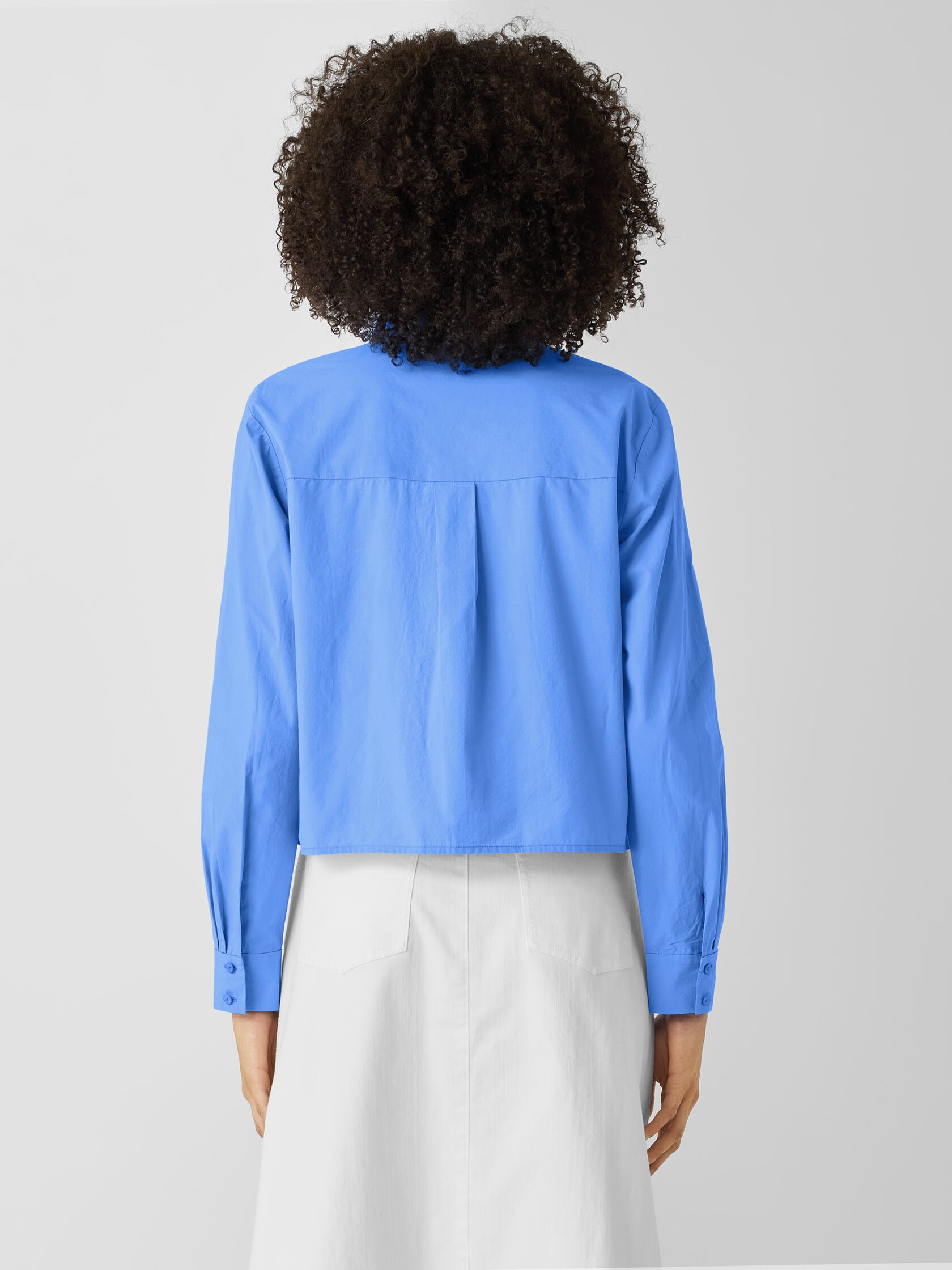 Washed Organic Cotton Poplin Classic Collar Short Shirt