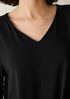 Fine Stretch Jersey Knit V-Neck Long Top
