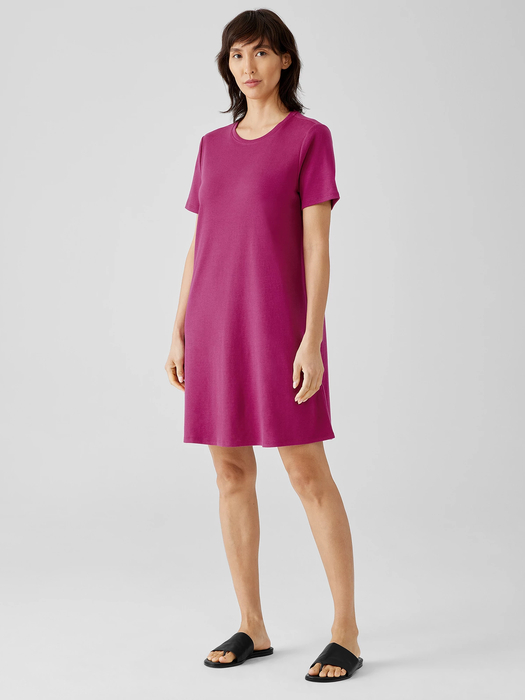 Organic Cotton Interlock Crew Neck Dress