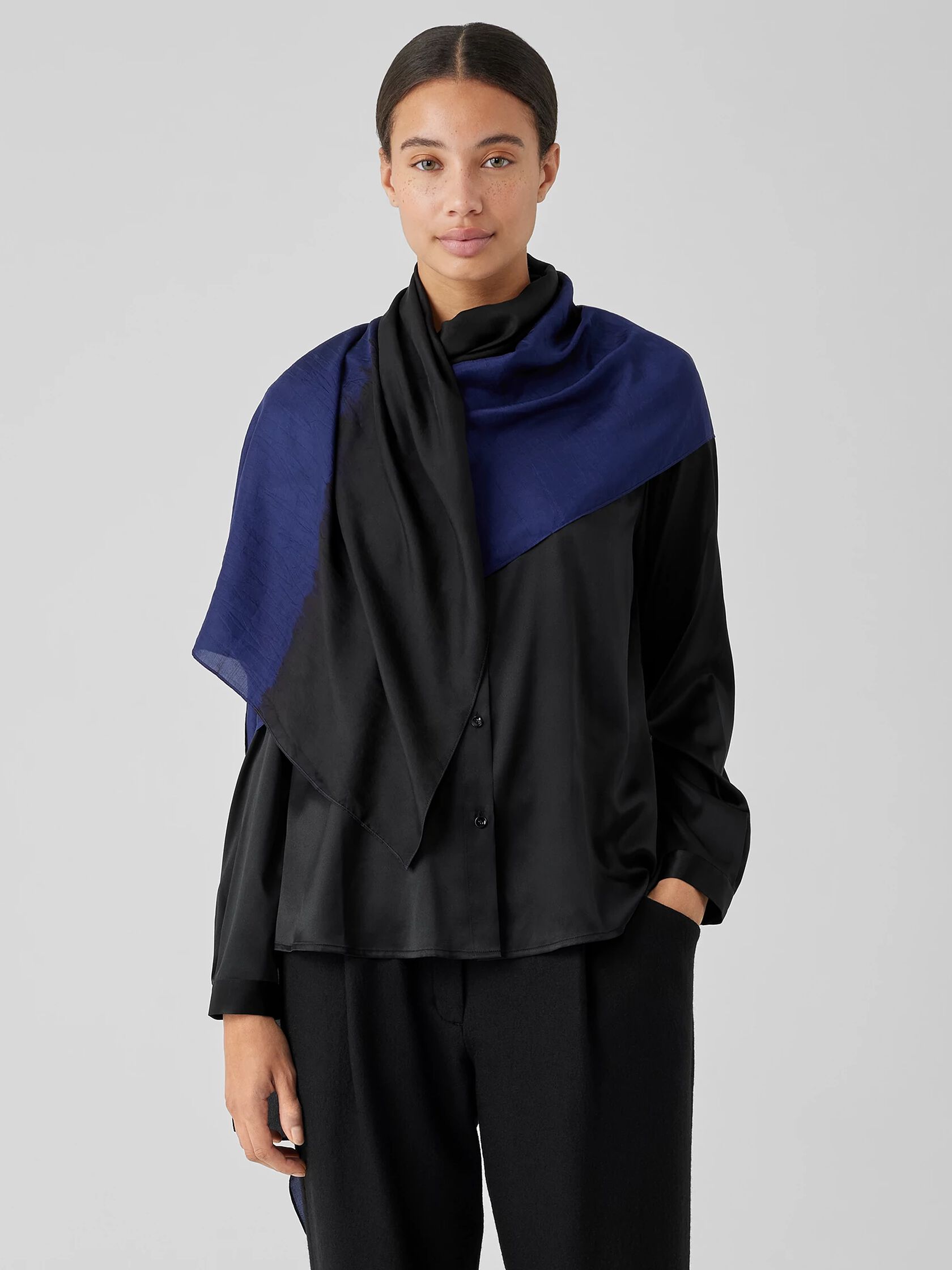 Hand-Dyed Abstract Silk Scarf