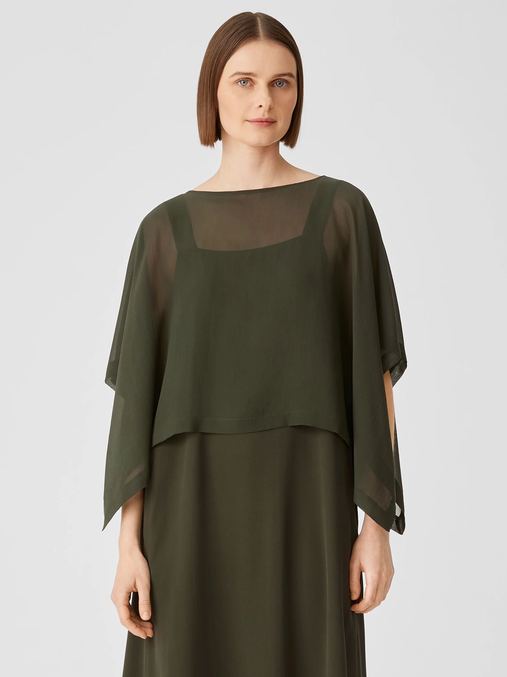 Sheer Silk Georgette Poncho