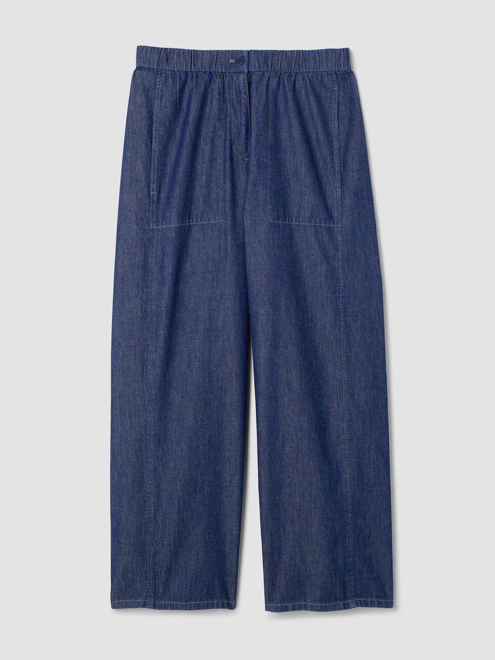 Lightweight Organic Cotton Denim Wide-Leg Pant