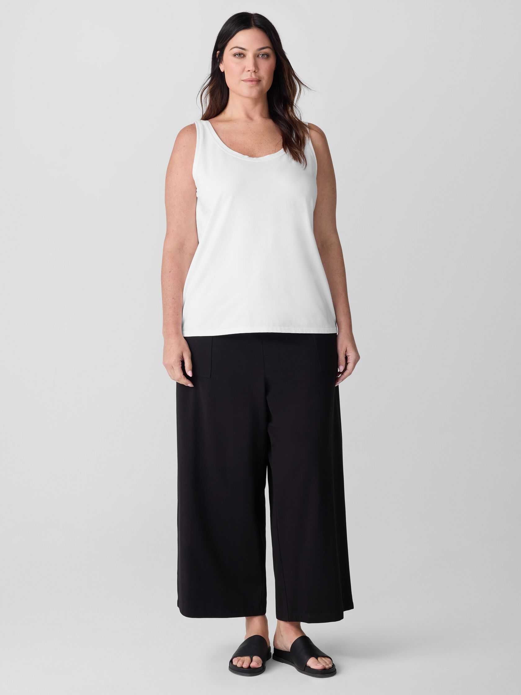 Pima Cotton Stretch Jersey Scoop Neck Tank