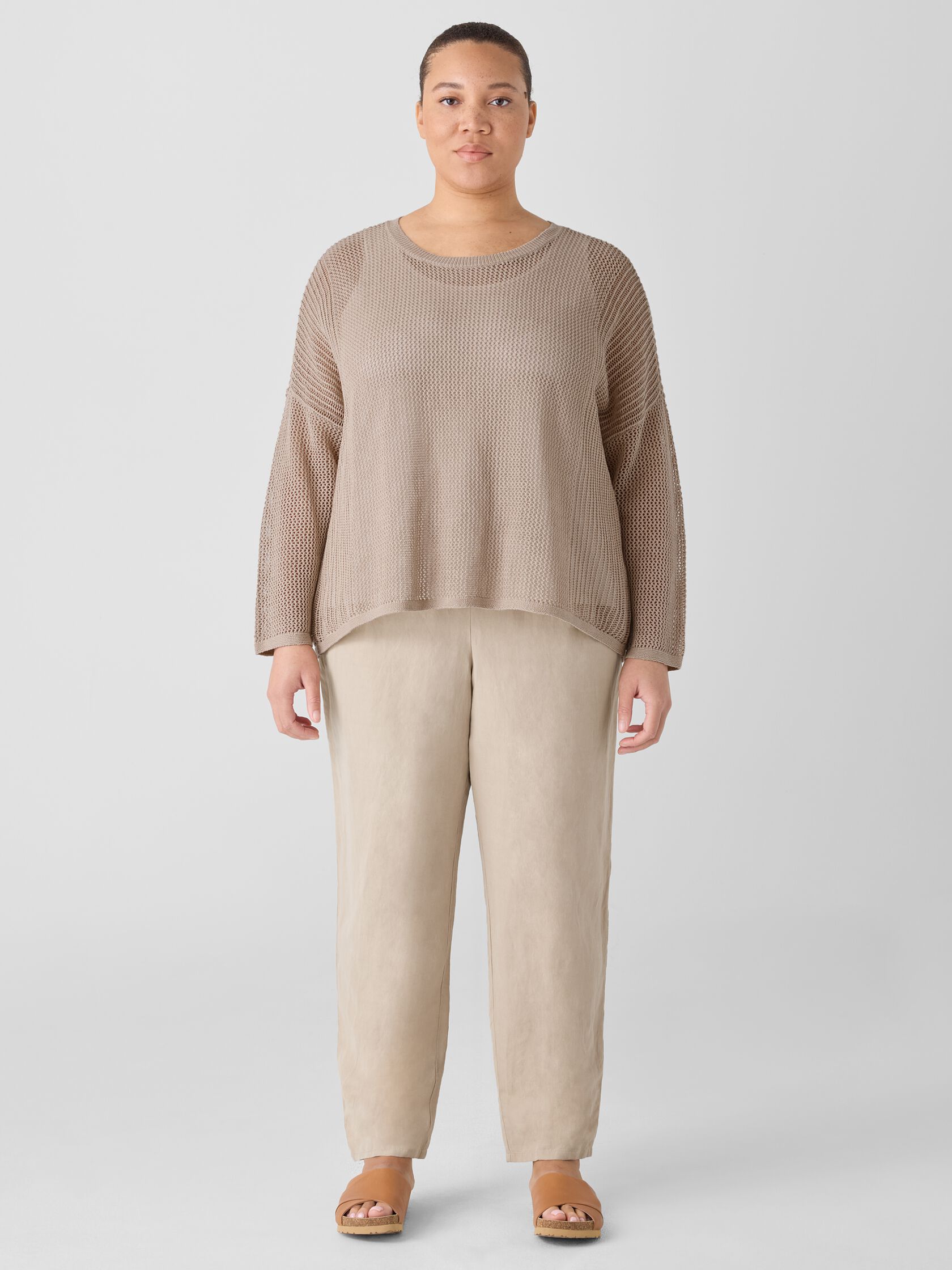 Linen Silk Twill Tapered Pant