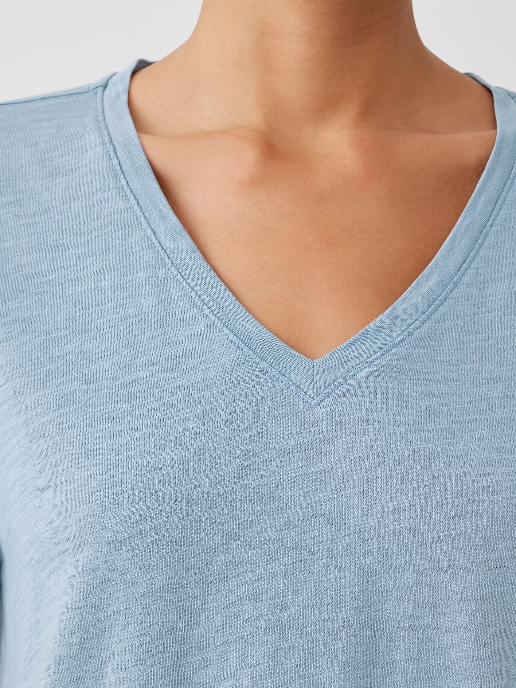 Organic Cotton Slub V-Neck Tee