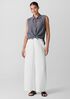 Puckered Organic Linen Sleeveless Shirt