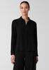 Silk Georgette Crepe Classic Collar Shirt