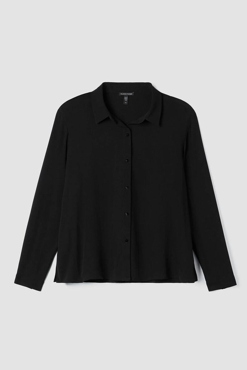 Silk Georgette Crepe Classic Collar Shirt Silk Georgette Crepe Classic Collar Shirt