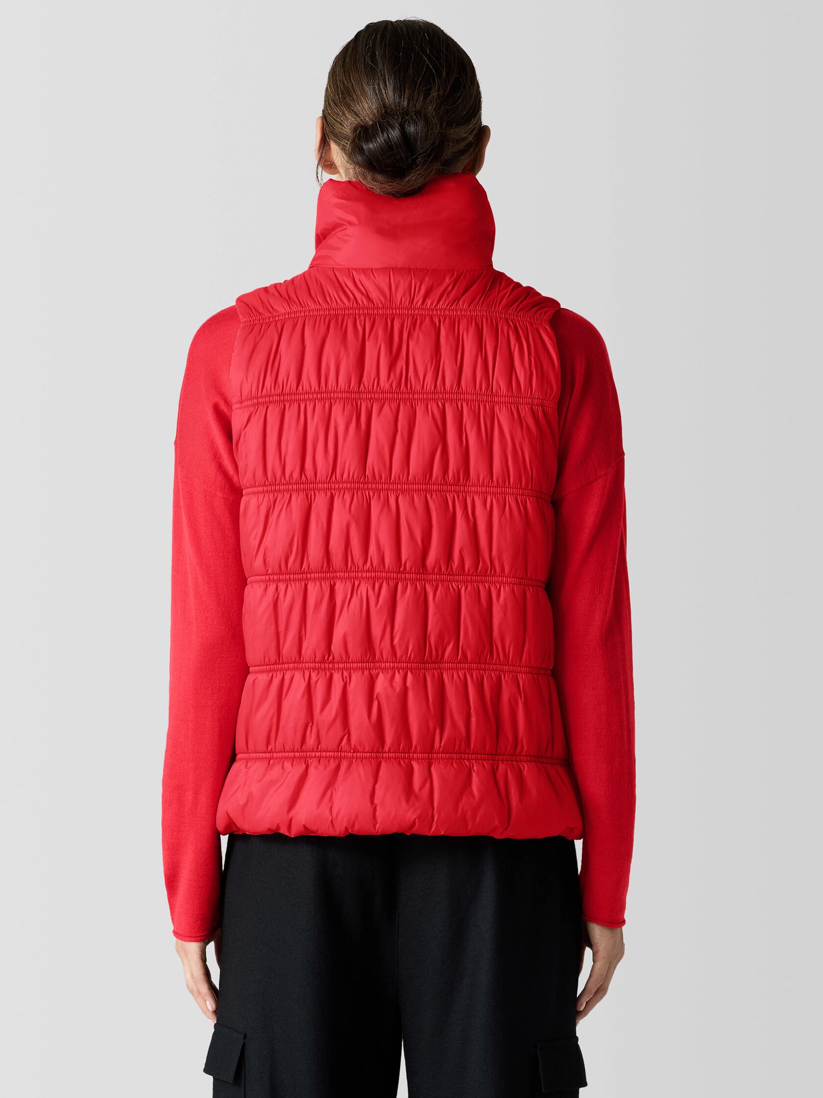 Eggshell Recycled Nylon Stand Collar Vest