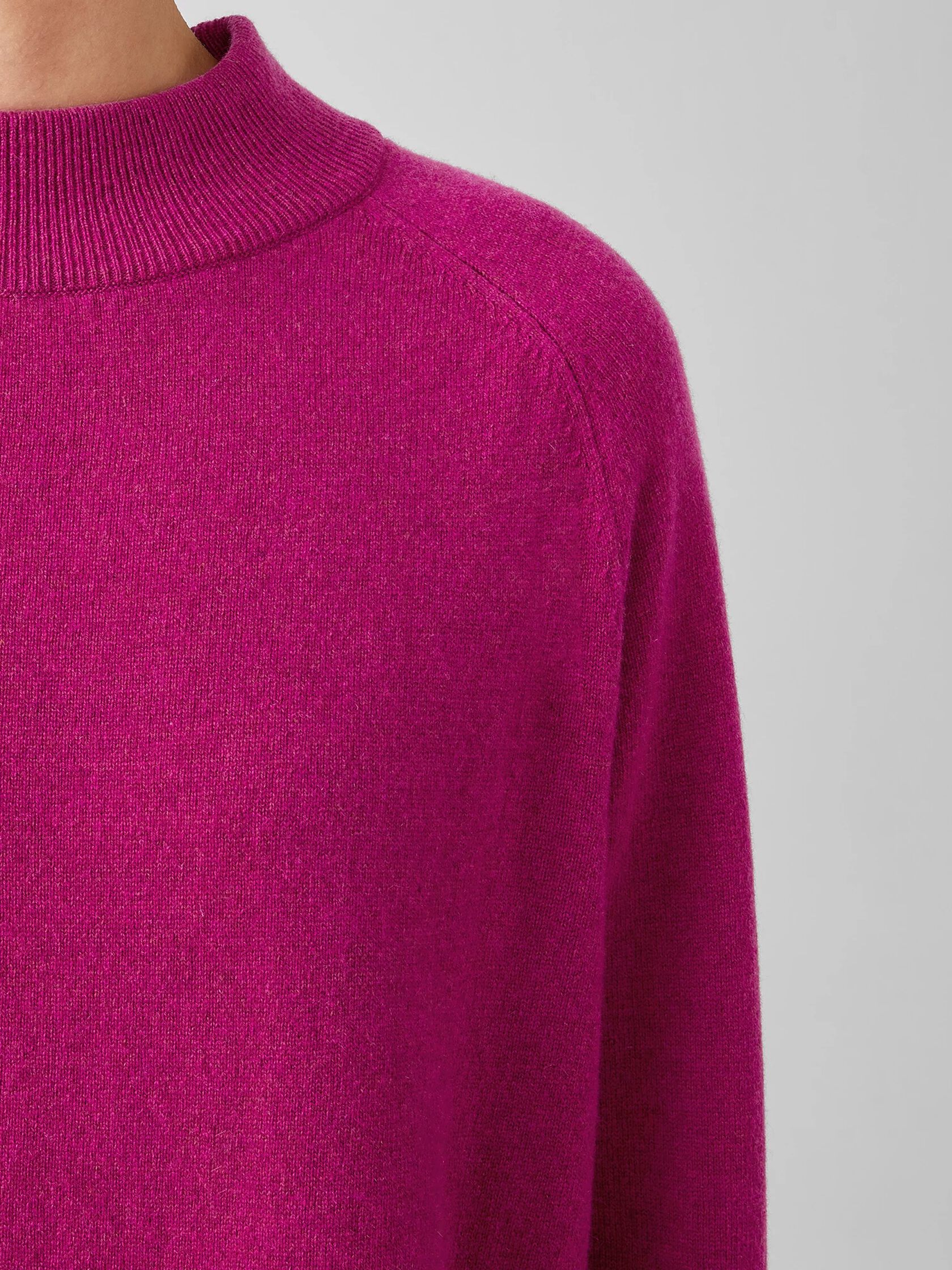 Recycled Cashmere Wool Mock Neck Box-Top