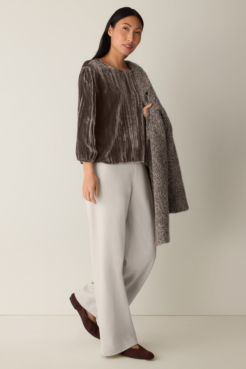 Crushed Velvet Round Neck Top Crushed Velvet Round Neck Top