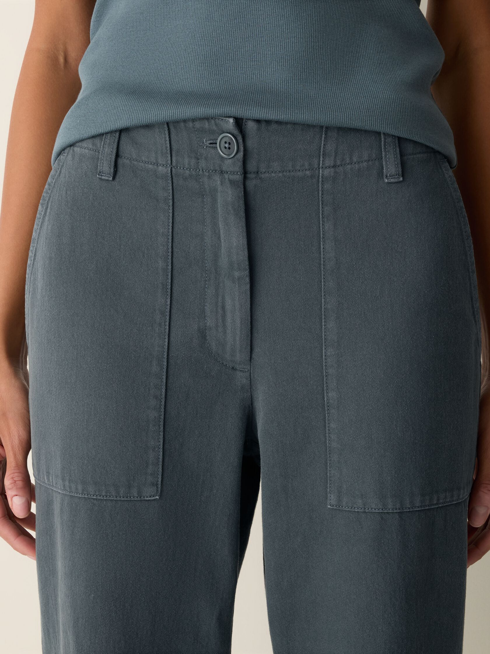 Garment-Dyed Utility Cotton Tapered Pant