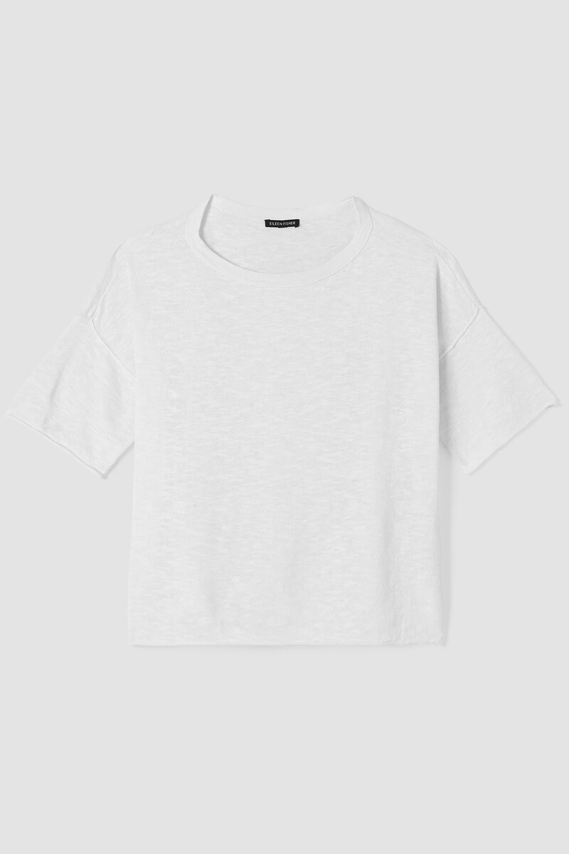Organic Linen Cotton Slub Bateau Neck Top Organic Linen Cotton Slub Bateau Neck Top