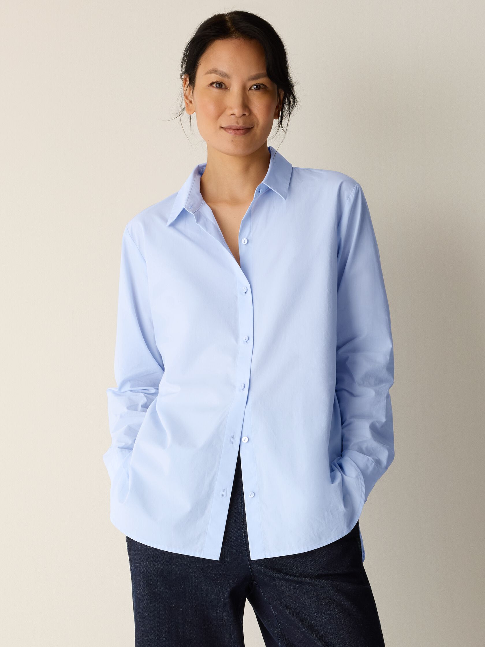 Organic Cotton Poplin Classic Collar Shirt