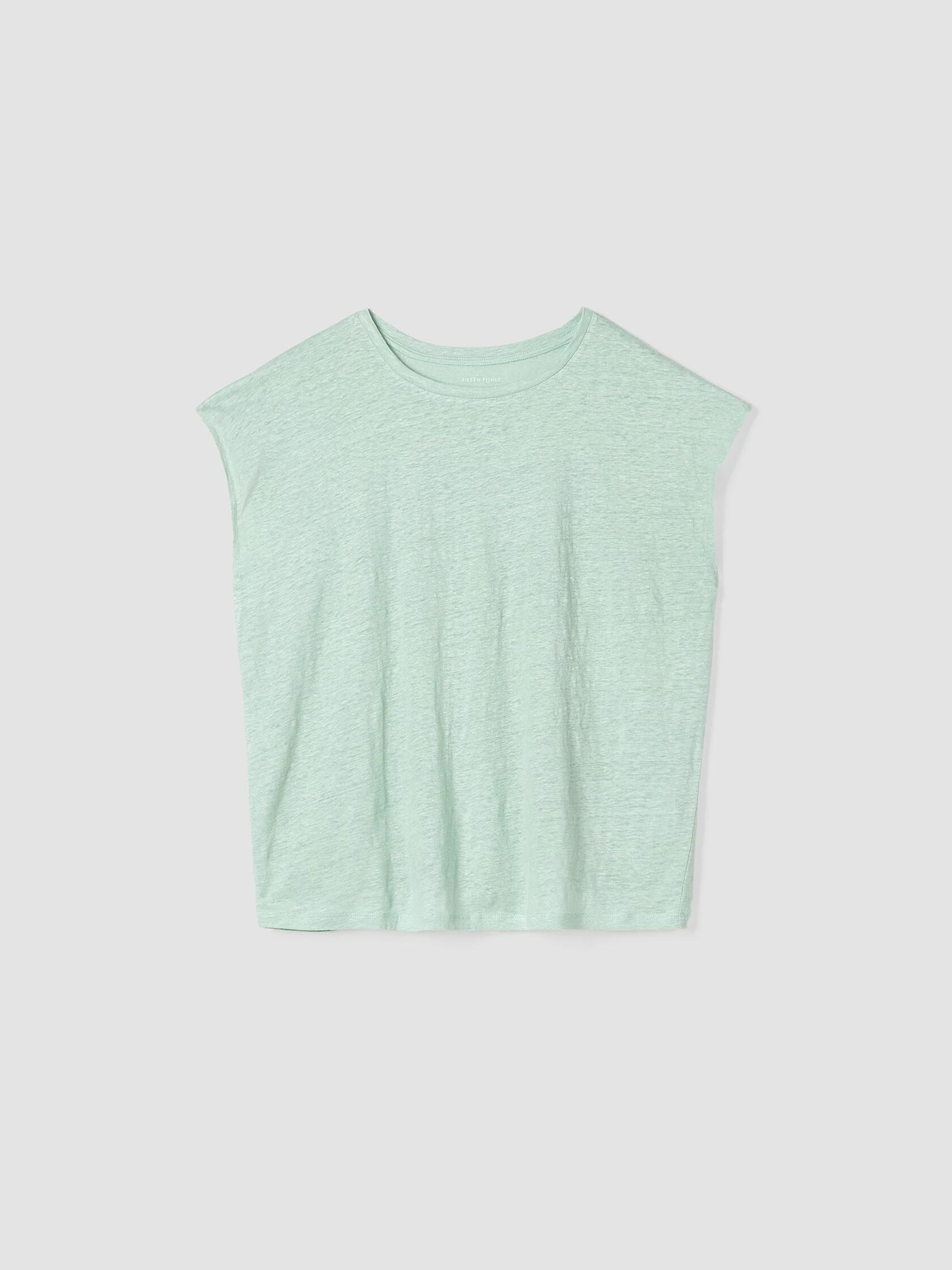 Organic Linen Jersey Shirred-Back Top