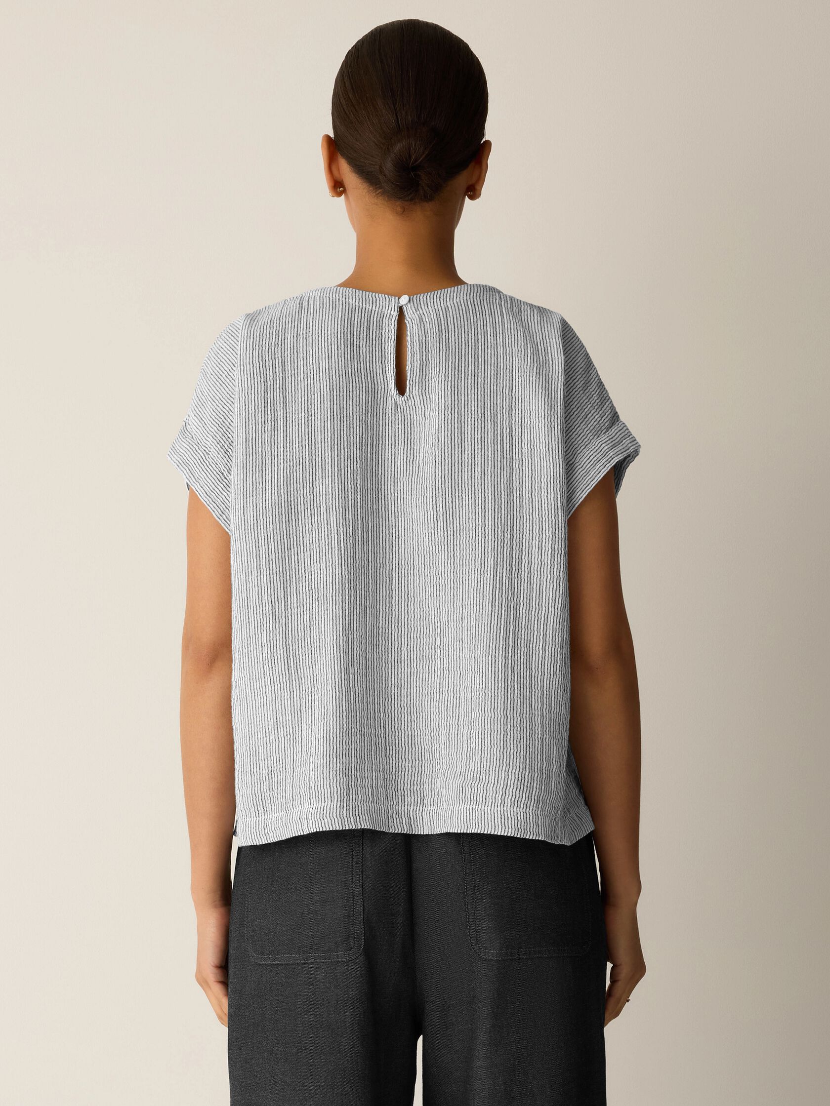 Striped Organic Cotton Gauze Square Top