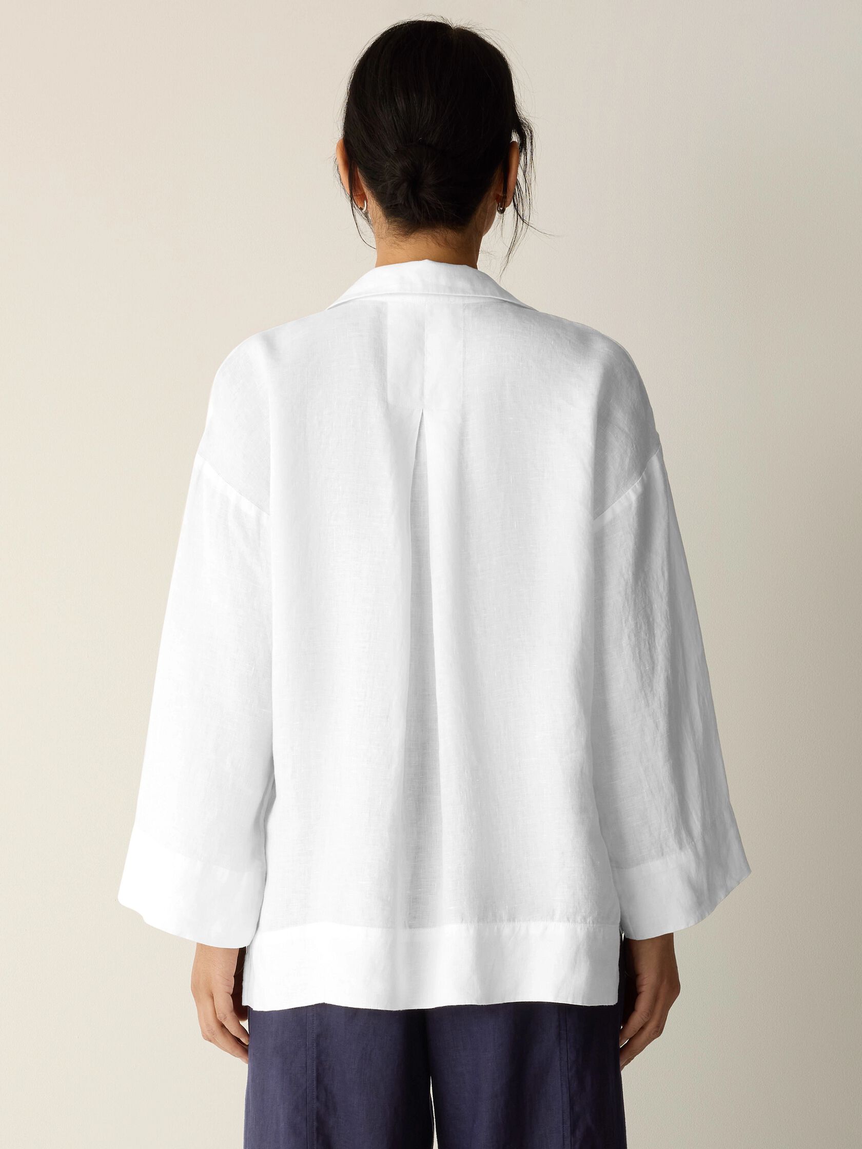 Organic Handkerchief Linen Split Neck Shirt
