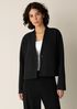 Textured Cotton Doubleknit High Collar Jacket