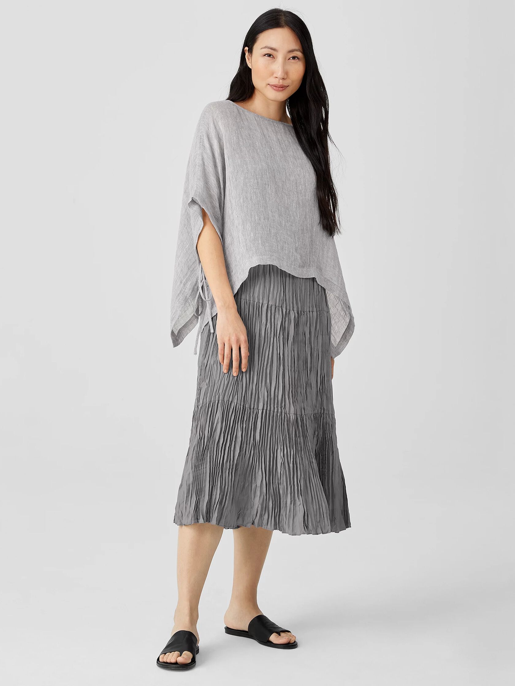 Organic Linen Gauze Poncho | EILEEN FISHER